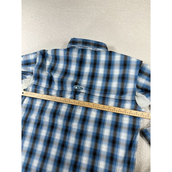 Drake Clothing Company Button Down Shirt Men's Size Large Blue Plaid‎ Pockets - Picture 6 of 10